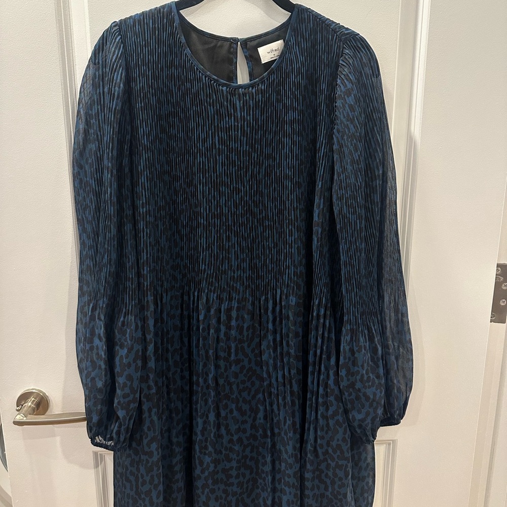 Artizia dress- brand Wilfred- size medium blue & black pleated dress